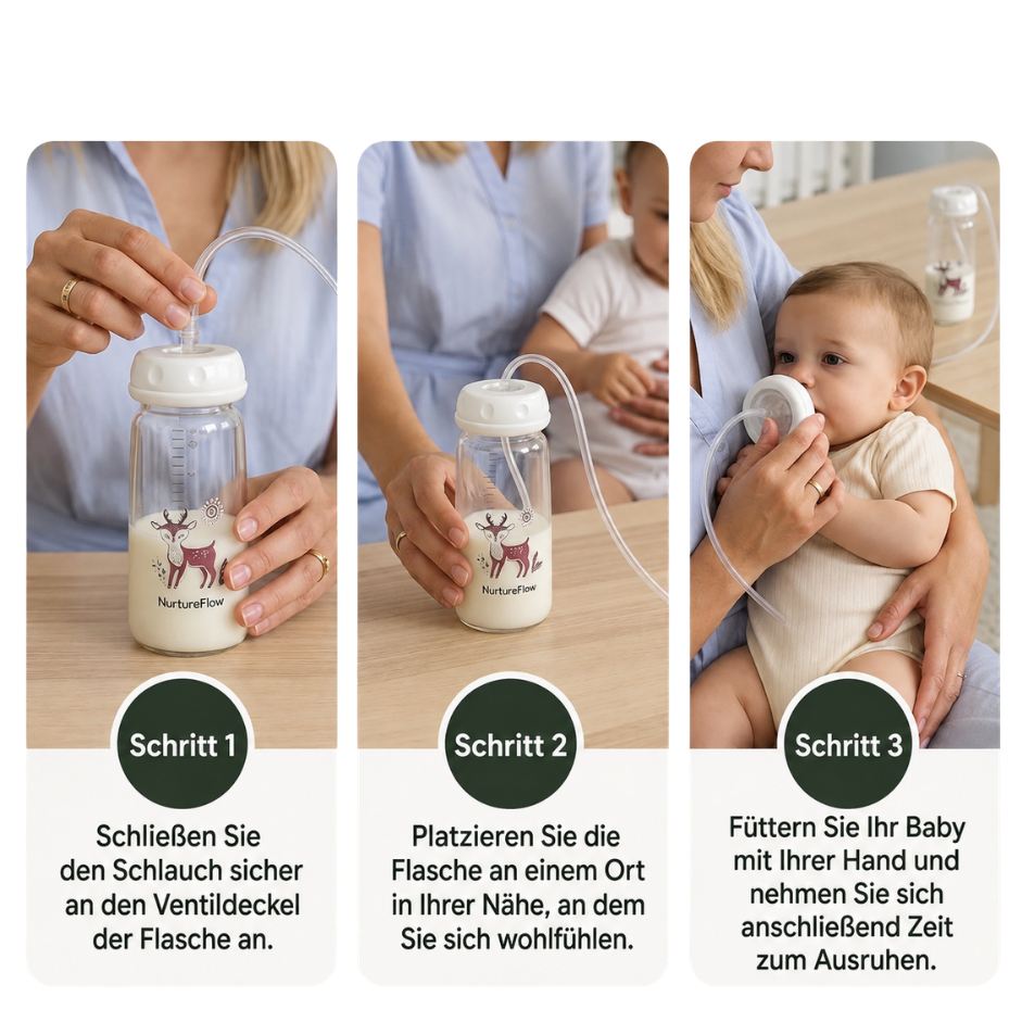 Lümmelino Baby Flaschen-Set Anti-Kolik Silikon Löffelsauger 240ml