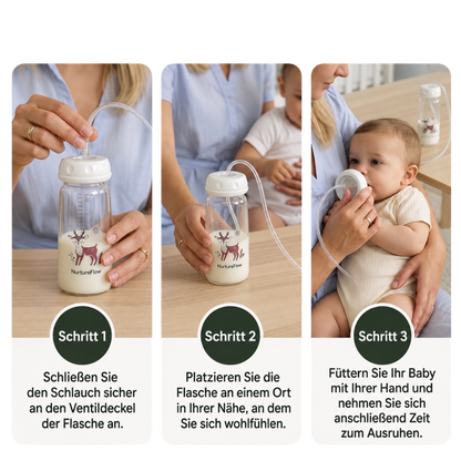 Lümmelino Baby Flaschen-Set Anti-Kolik Silikon Löffelsauger 240ml