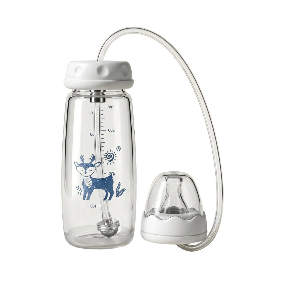 Lümmelino Baby Flaschen-Set Anti-Kolik Silikon Löffelsauger 240ml